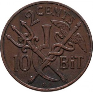 Dánská západní Indie, Christian IX., 1863 - 1906, 10 Bit (2 Cent) 1905 P/GJ, Kodaň, KM.76 (br