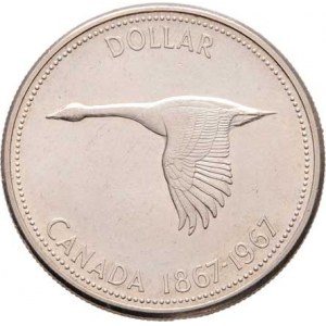 Kanada, Elizabeth II., 1952  -, Dolar 1967 - 100 let Kanady, KM.70 (Ag800), 23.407g,