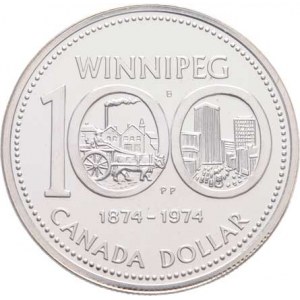 Kanada, Elizabeth II., 1952  -, Dolar 1974 - Winnipeg, KM.88a (Ag500), 23.235g