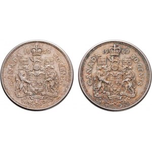 Kanada, Elizabeth II., 1952  -, 50 Cent 1959,1960 - malý znak, KM.56 (Ag800, 11.66g),