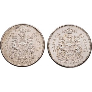 Kanada, Elizabeth II., 1952  -, 50 Cent 1961,1962 - malý znak, KM.56 (Ag800, 11.66g),