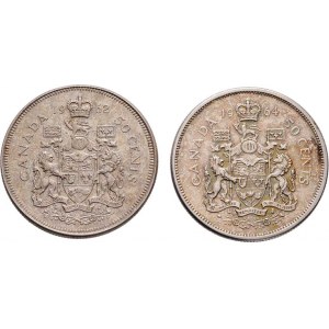 Kanada, Elizabeth II., 1952  -, 50 Cent 1962,1964 - malý znak, KM.56 (Ag800, 11.66g),