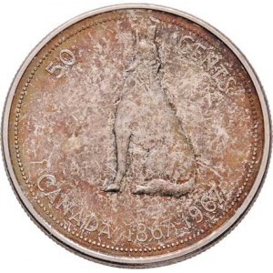 Kanada, Elizabeth II., 1952  -, 50 Cent 1967 - 100 let Kanady - vlk, KM.69 (Ag800,