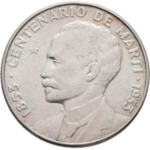 Kuba, republika, 1898 -, 50 Centavos 1953 - 100 let narození Jose Martího,