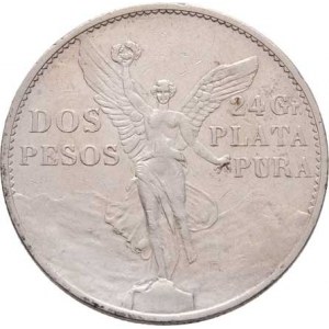 Mexiko, republika, 1867 -, 2 Peso 1921 M - 100 let nezávislosti, KM.462 (Ag900),
