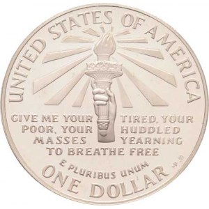USA, Dolar 1986 S - 100 let sochy Svobody, KM.214 (Ag900,