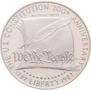USA, Dolar 1987 S - 200 let ústavy, KM.220 (Ag900,