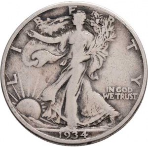 USA, 1/2 Dolar 1934, 1942 - stojící Liberty, KM.142