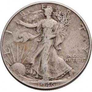 USA, 1/2 Dolar 1946, 1947 - stojící Liberty, KM.142