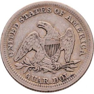 USA, 1/4 Dolar 1854 - sedící Liberty, KM.81 (Ag900),