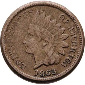 USA, Cent 1863 - Indián, KM.90 (CuNi), 4.633g, nep.nedor.,