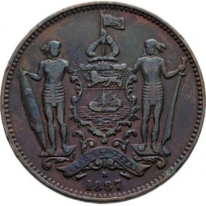 Britské Severní Borneo, Cent 1887 H, Heaton, KM.2 (bronz), 9.136g, dr.hr.,