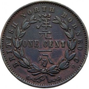 Britské Severní Borneo, Cent 1887 H, Heaton, KM.2 (bronz), 9.136g, dr.hr.,