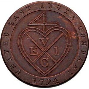 Indie - Britská východoindická společnost - Madras, 1/48 Rupie 1794, KM.394a (Cu), 13.209g, k