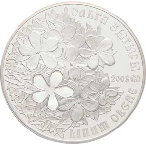 Kazachstán, republika, 1991 -, 500 Tenge 2008 - květy Linum Olgae, KM.104 (Au925,