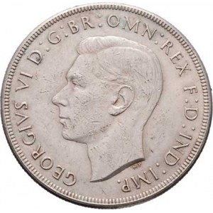 Austrálie, George VI., 1936 - 1952, Crown 1937, KM.34 (Ag925), 28.318g, nep.hr., mnoho