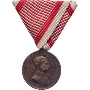 Rakousko - Uhersko, František Josef I., 1848 - 1916, Bronzová medaile za statečnost, Sign.Tau