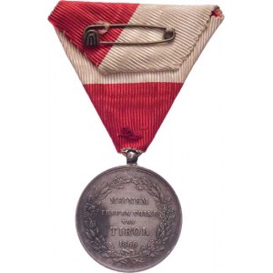 Rakousko - Uhersko, František Josef I., 1848 - 1916, Tyrolská stříbrná pam.medaile 1866, Sign