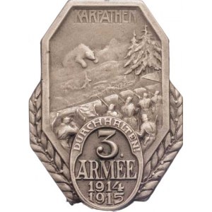 Rakousko-Uhersko, čepicové odznaky armád a skupin, 3.armáda - Karpaty 1914 - 1915, Sign.Svobo
