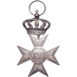 Itálie - království, Kříž s korunou za XVI.let služby, BB.449, Nesign.,