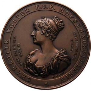 Schwerdtner Johann, 1834 - 1920, Charlotte Wolter, herečka - úmrtní medaile 1897 -