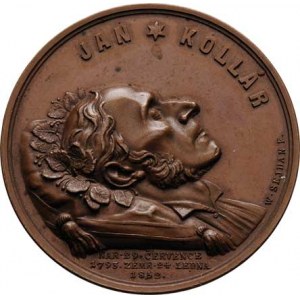 Seidan Václav, 1817 - 1870, Básník Ján Kollár - úmrtní medaile 24.1.1852 - hlava