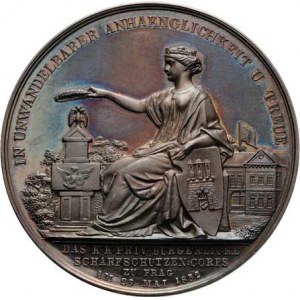 Seidan Václav, 1817 - 1870, Fr.Josef I. - AR medaile pražských ostrostřelců 1852