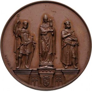 Seidan Václav, 1817 - 1870, AE medaile - sousoší Sv.Norberta, Václava a Zikmunda