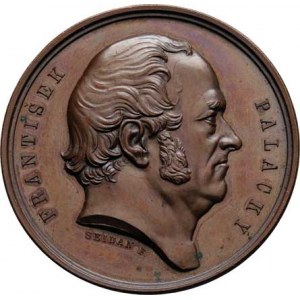 Seidan Václav, 1817 - 1870, František Palacký - AE portrétní medaile 1861 - hlava