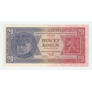 Československo - bankovky Národ. banky Československé, 20 Koruna 1926, série Hg, BHK.21b2, He