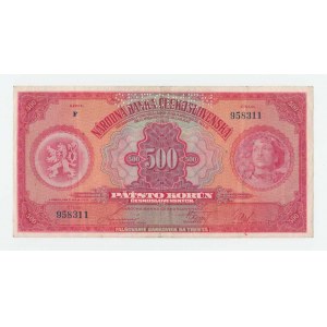 Československo - bankovky Národ. banky Československé, 500 Koruna 1929, série F, BHK.23c, He.