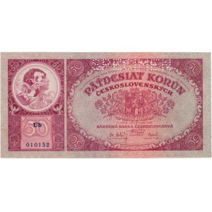 Československo - bankovky Národ. banky Československé, 50 Koruna 1929, série Ub, BHK.24b, He.