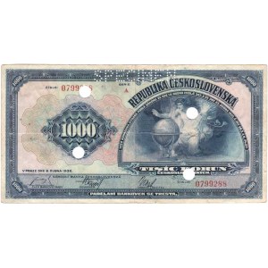 Československo - bankovky Národ. banky Československé, 1000 Koruna 1932, série A, BHK.26, He.