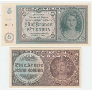 Protektorát Čechy a Morava, 1939 - 1945, 1 Koruna (1940) - série D005, BHK.30, He.32a.s1 (N),