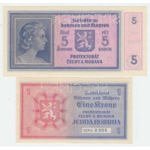 Protektorát Čechy a Morava, 1939 - 1945, 1 Koruna (1940) - série D005, BHK.30, He.32a.s1 (N),