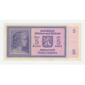 Protektorát Čechy a Morava, 1939 - 1945, 5 Koruna (1940) - série B015, BHK.31, He.33a,