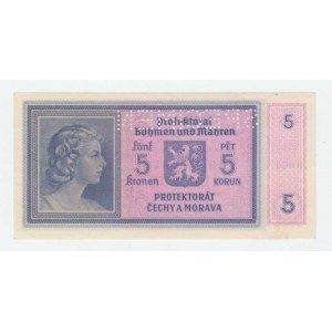 Protektorát Čechy a Morava, 1939 - 1945, 5 Koruna (1940) - série B004, BHK.31, He.33a.s1,