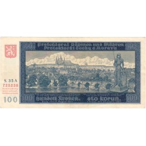 Protektorát Čechy a Morava, 1939 - 1945, 100 Koruna 1940 - 1.vyd., série 35A, BHK.32, He.34a,