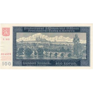 Protektorát Čechy a Morava, 1939 - 1945, 100 Koruna 1940 - 2.vyd., sér.30B, BHK.33a, He.35a,