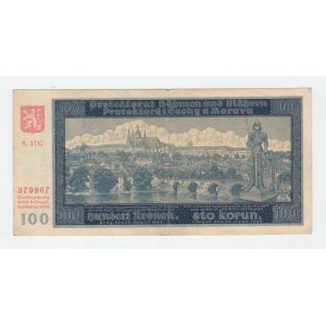 Protektorát Čechy a Morava, 1939 - 1945, 100 Koruna 1940 - 2.vyd., sér. 17G, BHK.33a, He.35b1