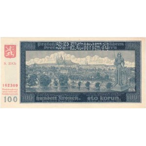 Protektorát Čechy a Morava, 1939 - 1945, 100 Koruna 1940 - 2.vyd., série 33Gb, BHK.33b,