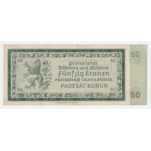 Protektorát Čechy a Morava, 1939 - 1945, 50 Koruna 1940 - série A14, BHK.34, He.36a, neperf.