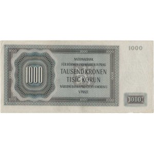 Protektorát Čechy a Morava, 1939 - 1945, 1000 Koruna 1942 - 1.vyd. - série F, BHK.38, He.40a,