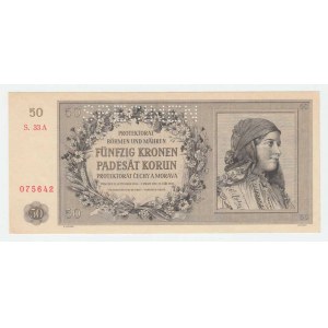 Protektorát Čechy a Morava, 1939 - 1945, 50 Koruna 1944 - série 33A, BHK.42, He.45a.s1,