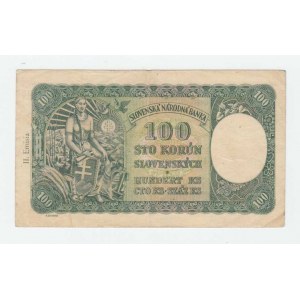 Slovenská republika, 1939 - 1945, 100 Koruna 1940, 2.vyd., sér. D8, BHK.49aA, He.52a1,