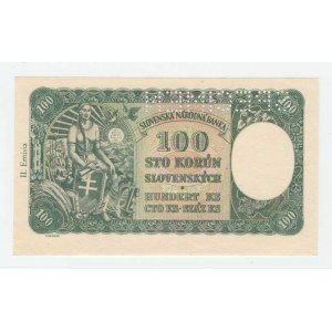 Slovenská republika, 1939 - 1945, 100 Koruna 1940, 2.vyd., sér. A2, BHK.49aA,
