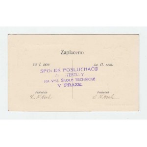 Osobní a jiné dokumenty, Praha 1906 - Architekt Alois Dlabač - průkaz přispív.