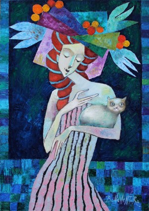 Jan Bonawentura Ostrowski, Dziewczyna z kotem, 2020