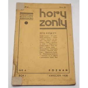 Horyzonty czasopismo młodzieży gimnazjalnej, Rok i nr 4 kwiecień 1938