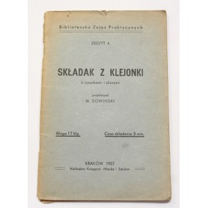 Mieczysław Sowiński, Składak z klejonki z rysunkami i planami